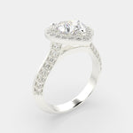 Load image into Gallery viewer, Beatrice Heart Cut Halo Pave Knife Edge Milgrain  Engagement Ring Setting - Nivetta
