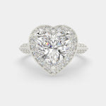 Load image into Gallery viewer, Beatrice Heart Cut Halo Pave Knife Edge Milgrain  Engagement Ring Setting - Nivetta
