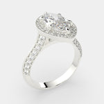 Load image into Gallery viewer, Beatrice Marquise Cut Halo Pave Knife Edge Milgrain  Engagement Ring Setting - Nivetta
