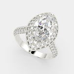 Load image into Gallery viewer, Beatrice Marquise Cut Halo Pave Knife Edge Milgrain  Engagement Ring Setting - Nivetta
