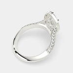 Load image into Gallery viewer, Beatrice Marquise Cut Halo Pave Knife Edge Milgrain  Engagement Ring Setting - Nivetta
