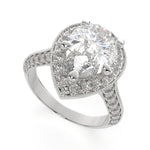 Load image into Gallery viewer, Beatrice Pear Cut Halo Pave Knife Edge Milgrain  Engagement Ring Setting - Nivetta
