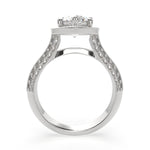 Load image into Gallery viewer, Beatrice Pear Cut Halo Pave Knife Edge Milgrain  Engagement Ring Setting - Nivetta
