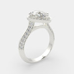 Load image into Gallery viewer, Beatrice Pear Cut Halo Pave Knife Edge Milgrain  Engagement Ring Setting - Nivetta
