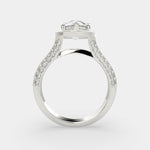 Load image into Gallery viewer, Beatrice Pear Cut Halo Pave Knife Edge Milgrain  Engagement Ring Setting - Nivetta
