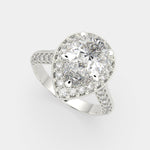 Load image into Gallery viewer, Beatrice Pear Cut Halo Pave Knife Edge Milgrain  Engagement Ring Setting - Nivetta
