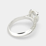 Load image into Gallery viewer, Beatrice Pear Cut Halo Pave Knife Edge Milgrain  Engagement Ring Setting - Nivetta
