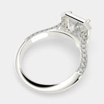 Load image into Gallery viewer, Beatrice Princess Cut Halo Pave Knife Edge Milgrain  Engagement Ring Setting - Nivetta
