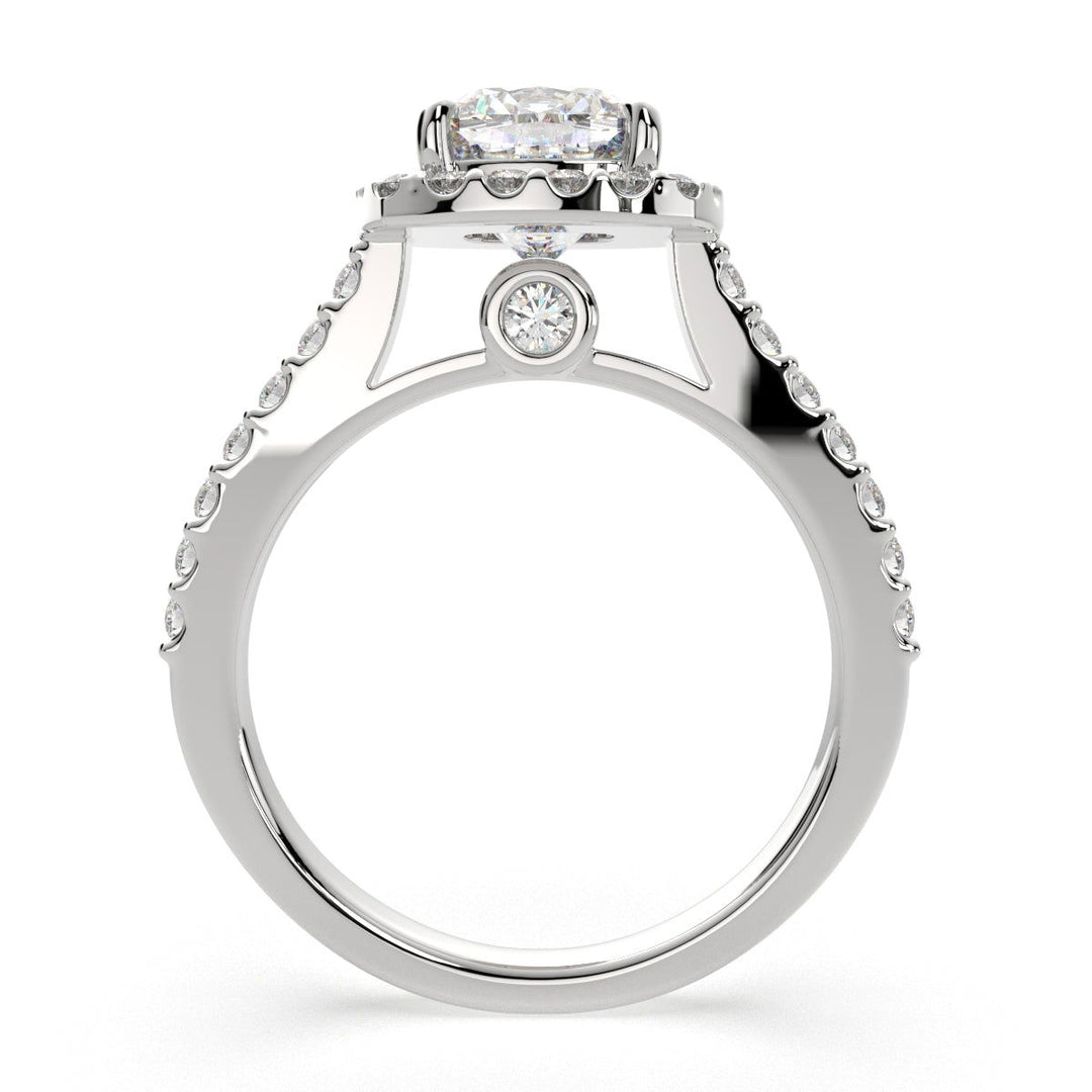 Bianca Cushion Cut Halo Pave Engagement Ring Setting - Nivetta