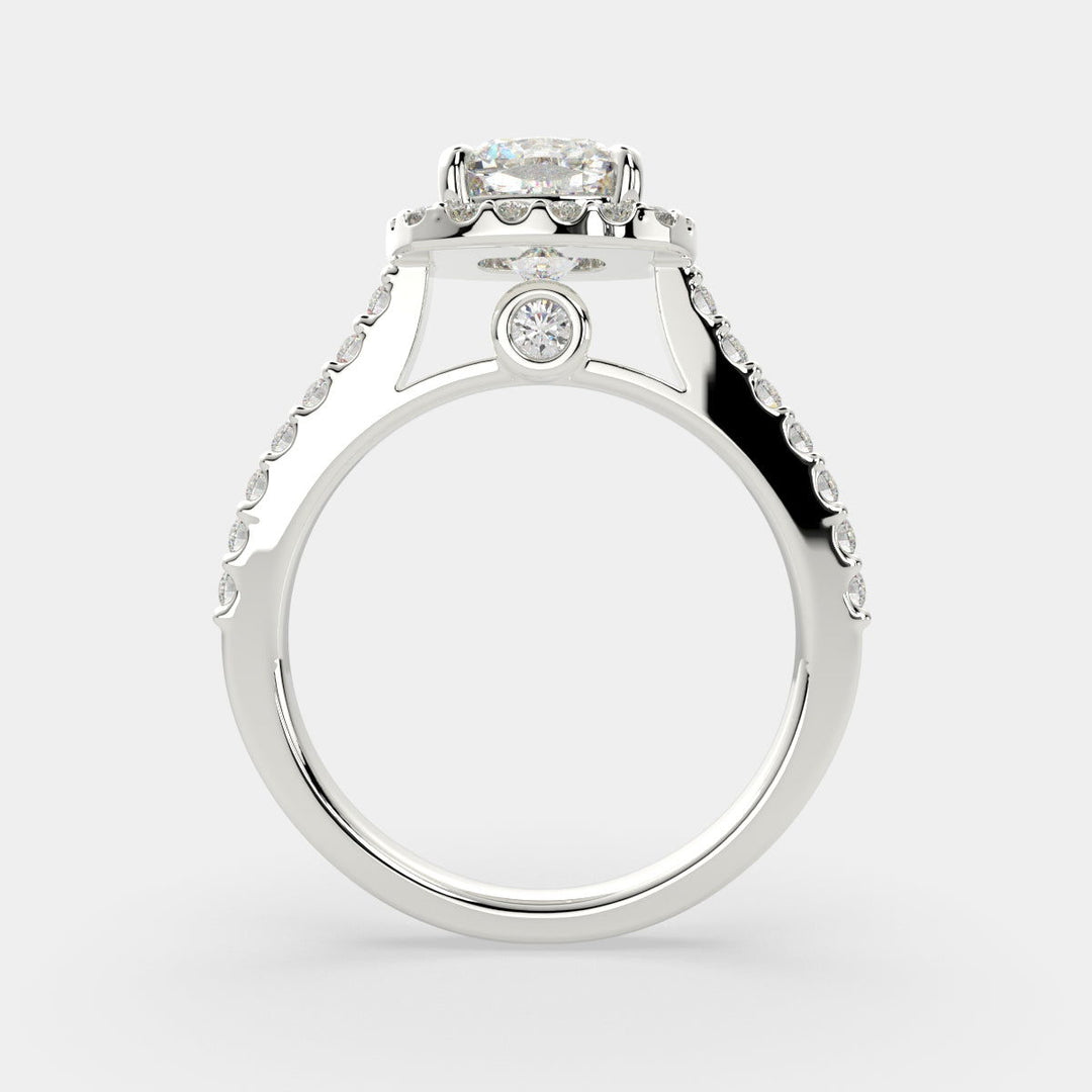 Bianca Cushion Cut Halo Pave Engagement Ring Setting - Nivetta