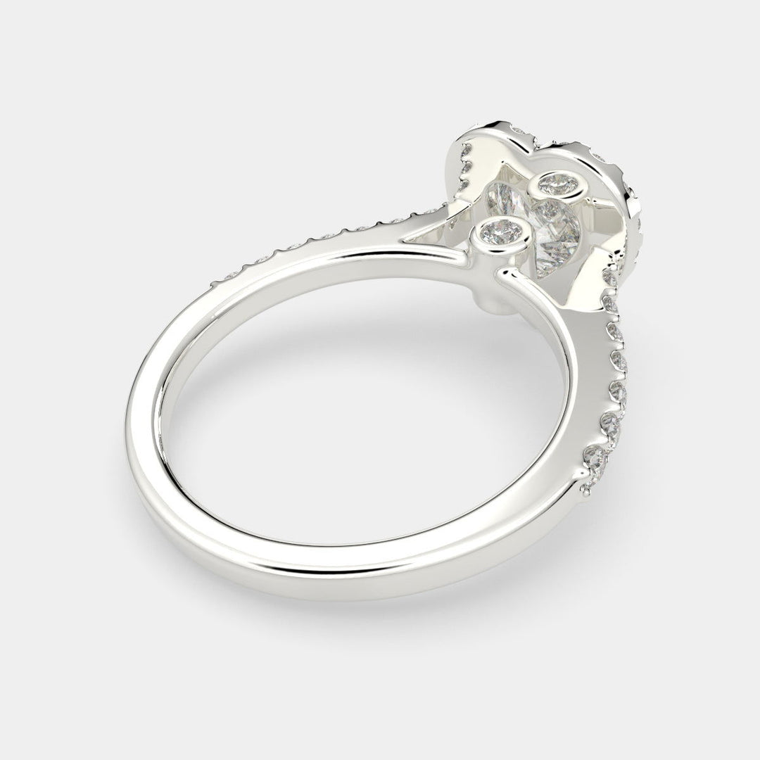 Bianca Heart Cut Halo Pave Engagement Ring Setting - Nivetta