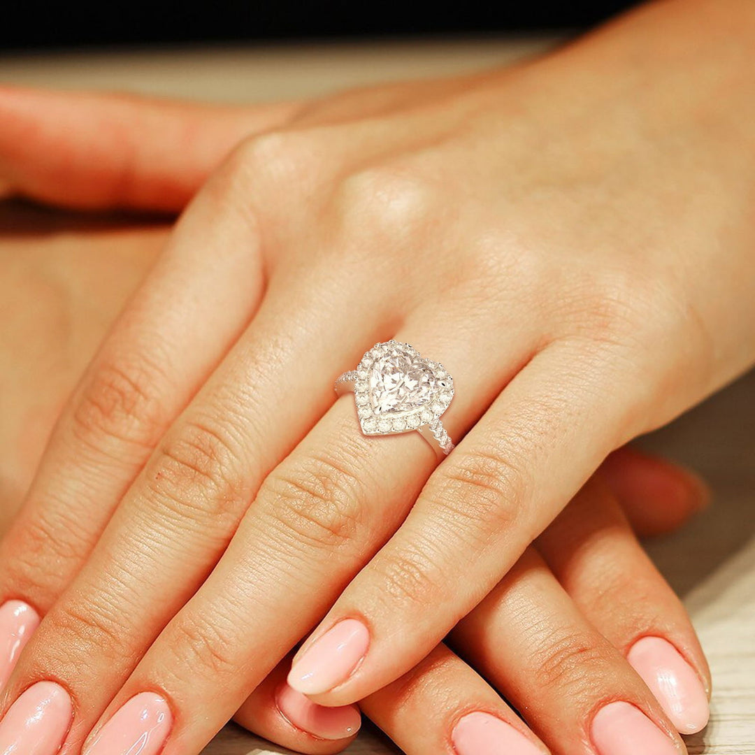 Bianca Heart Cut Halo Pave Engagement Ring Setting - Nivetta