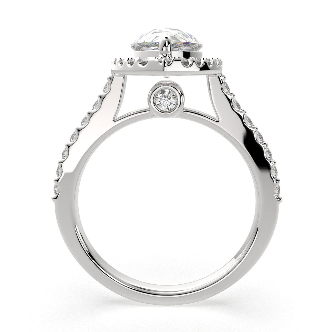 Bianca Pear Cut Halo Pave Engagement Ring Setting - Nivetta