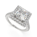Load image into Gallery viewer, Bianca Princess Cut Halo Pave Engagement Ring Setting - Nivetta
