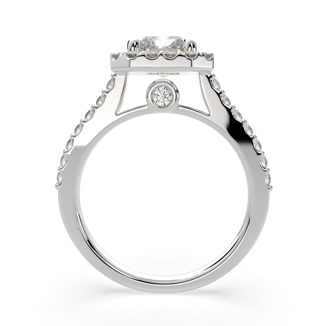 Bianca Radiant Cut Halo Pave Engagement Ring Setting - Nivetta