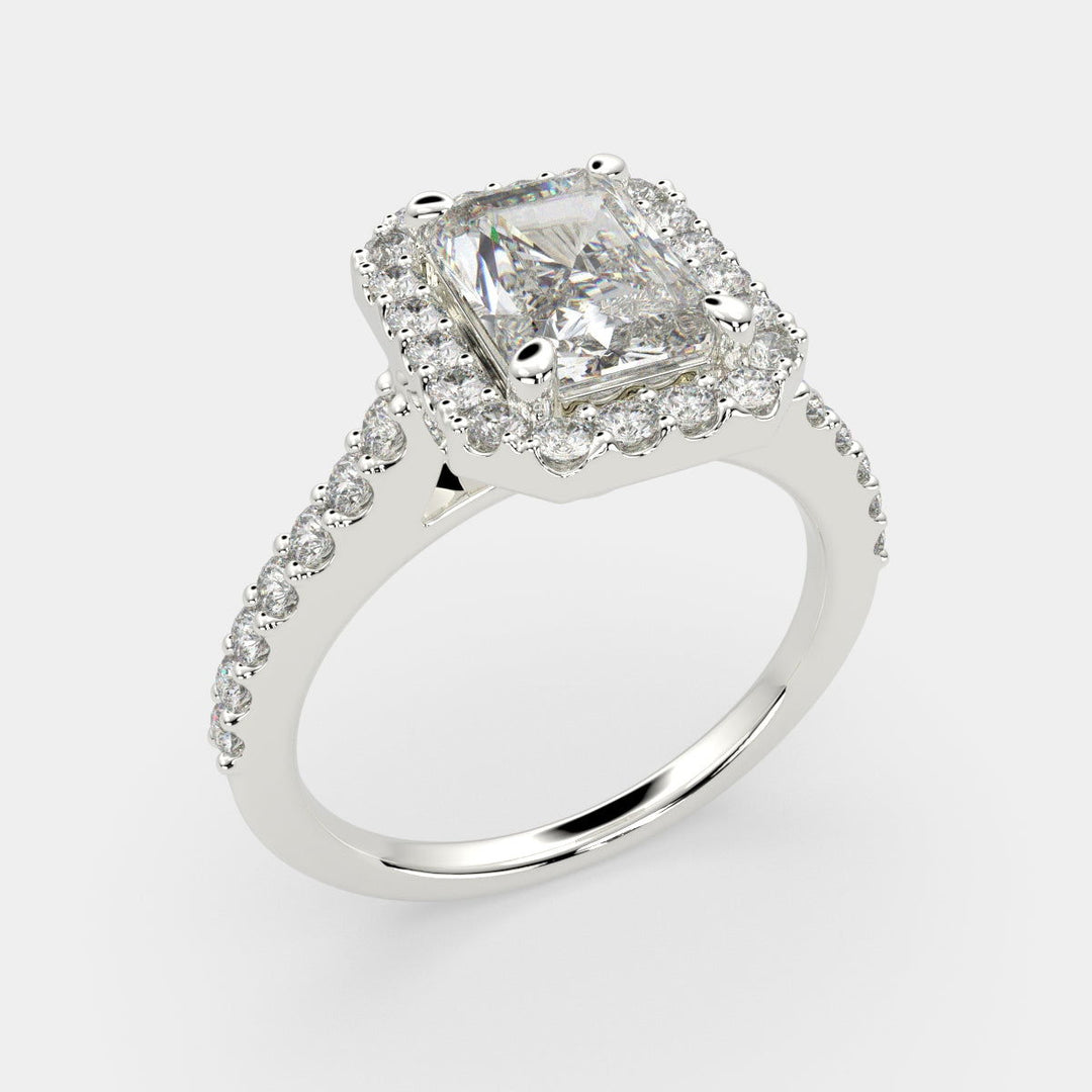 Bianca Radiant Cut Halo Pave Engagement Ring Setting - Nivetta