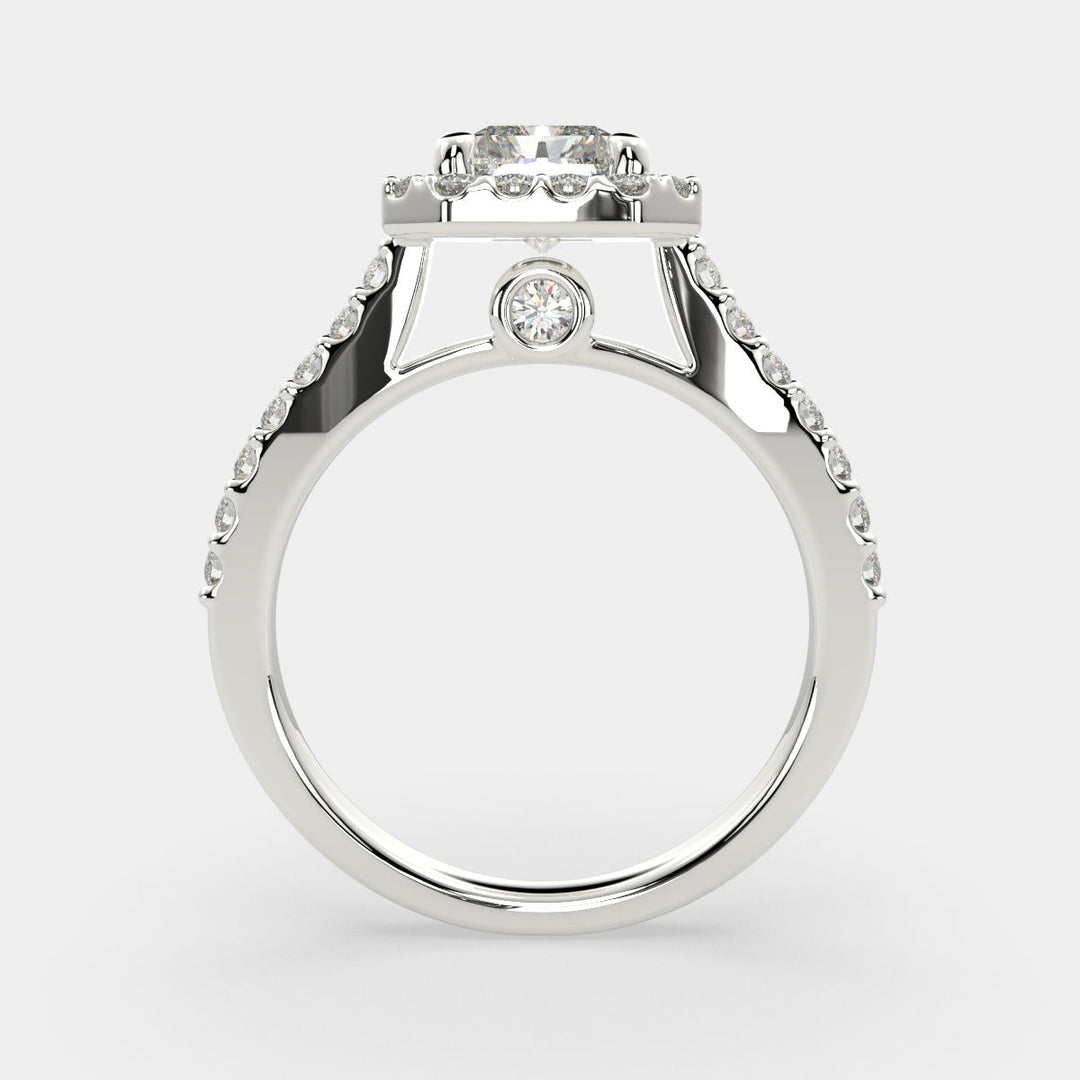 Bianca Radiant Cut Halo Pave Engagement Ring Setting - Nivetta