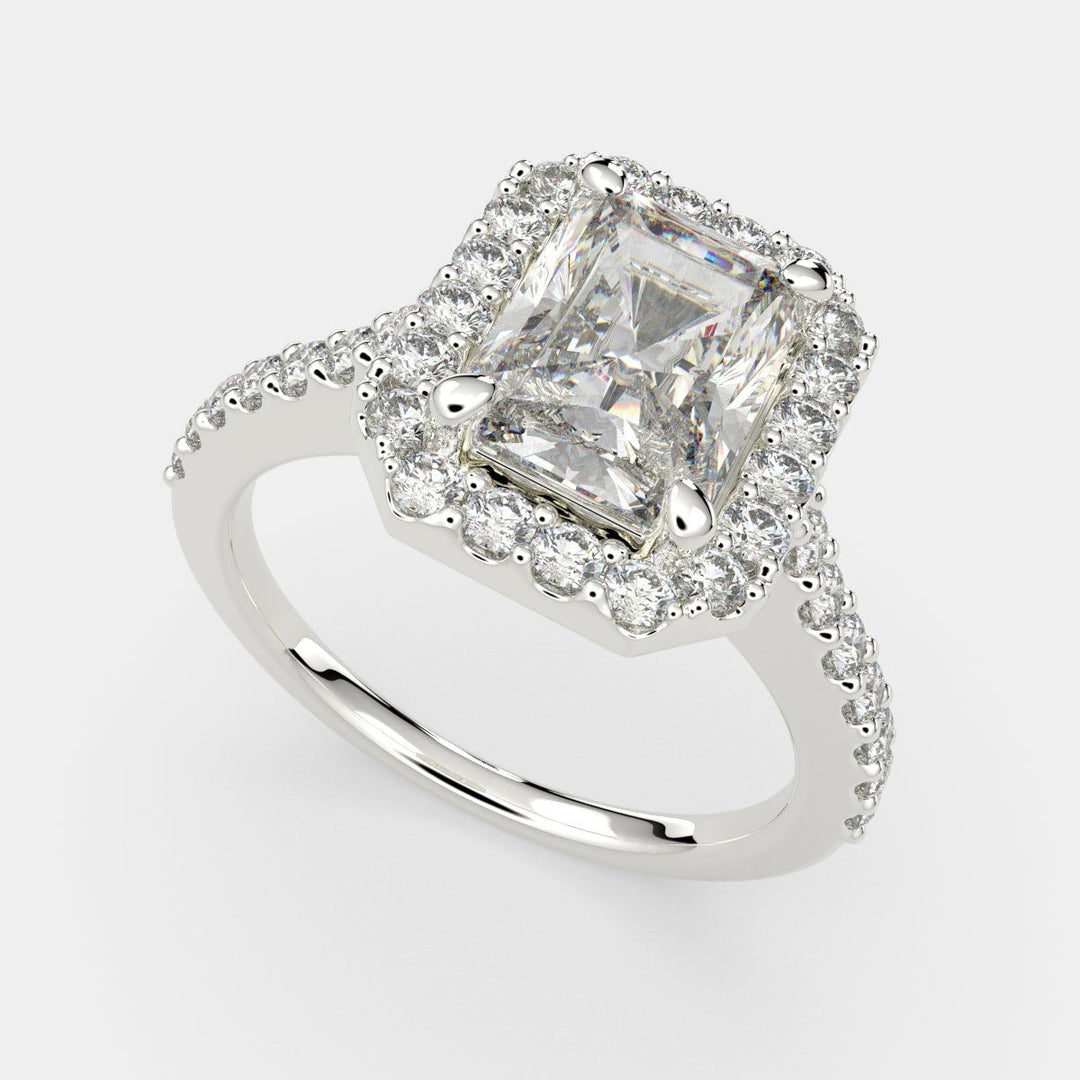 Bianca Radiant Cut Halo Pave Engagement Ring Setting - Nivetta