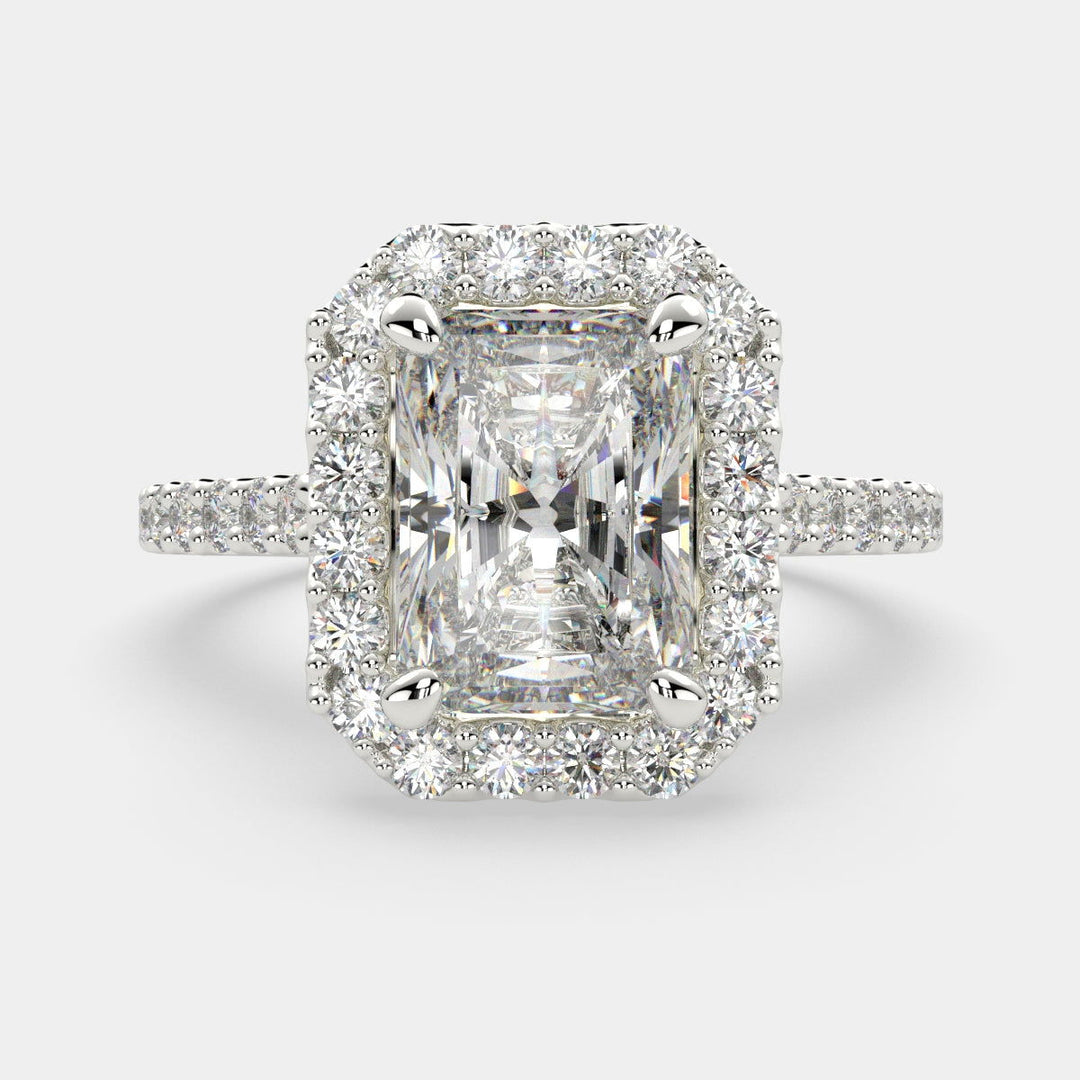 Bianca Radiant Cut Halo Pave Engagement Ring Setting - Nivetta