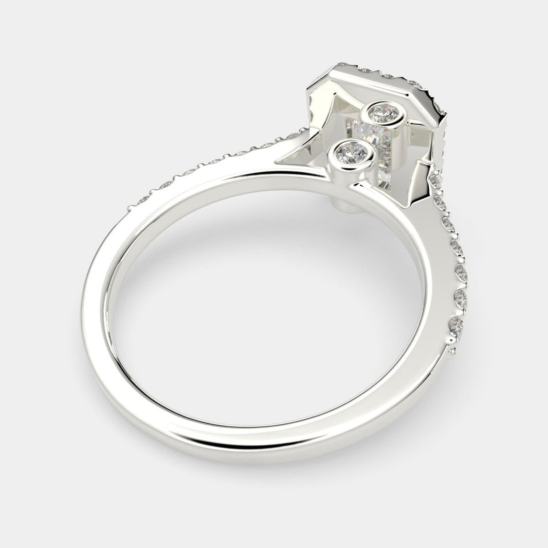 Bianca Radiant Cut Halo Pave Engagement Ring Setting - Nivetta