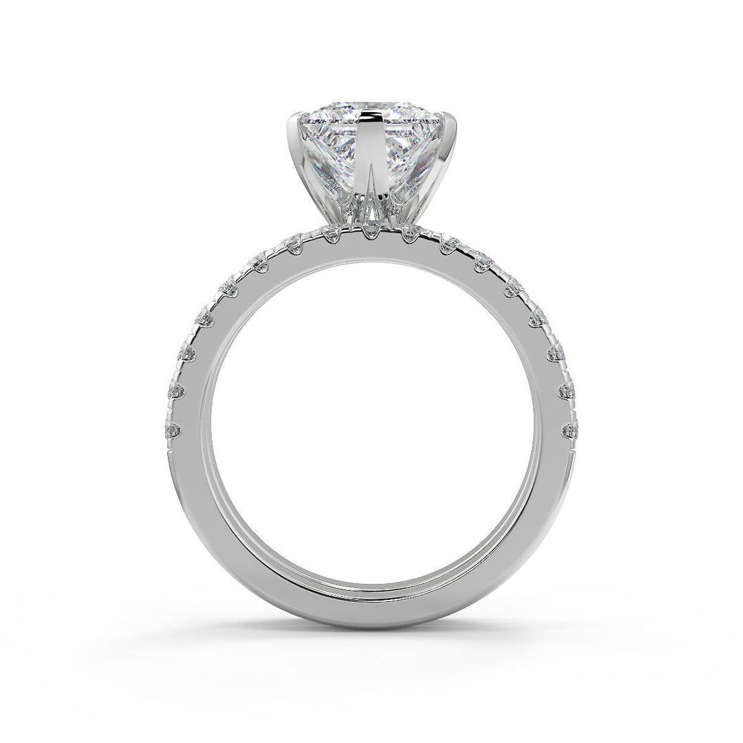 Brianna 6 Prong Solitaire Princess Cut Diamond Engagement Ring - Nivetta