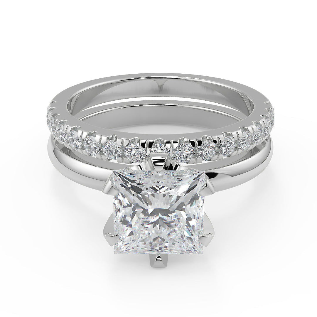 Brianna 6 Prong Solitaire Princess Cut Diamond Engagement Ring - Nivetta