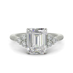 Load image into Gallery viewer, Brisa Emerald Cut Pave Cluster 4 Prong Engagement Ring Setting - Nivetta
