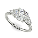 Load image into Gallery viewer, Brisa Round Cut Pave Cluster 4 Prong Engagement Ring Setting - Nivetta
