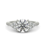 Load image into Gallery viewer, Brisa Round Cut Pave Cluster 4 Prong Engagement Ring Setting - Nivetta
