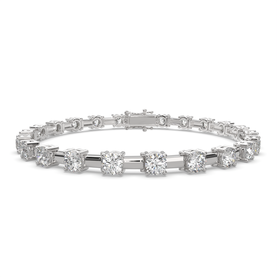 Brunhilde Round Cut Diamond Tennis Bracelet Prong Set (6 ctw) - Nivetta