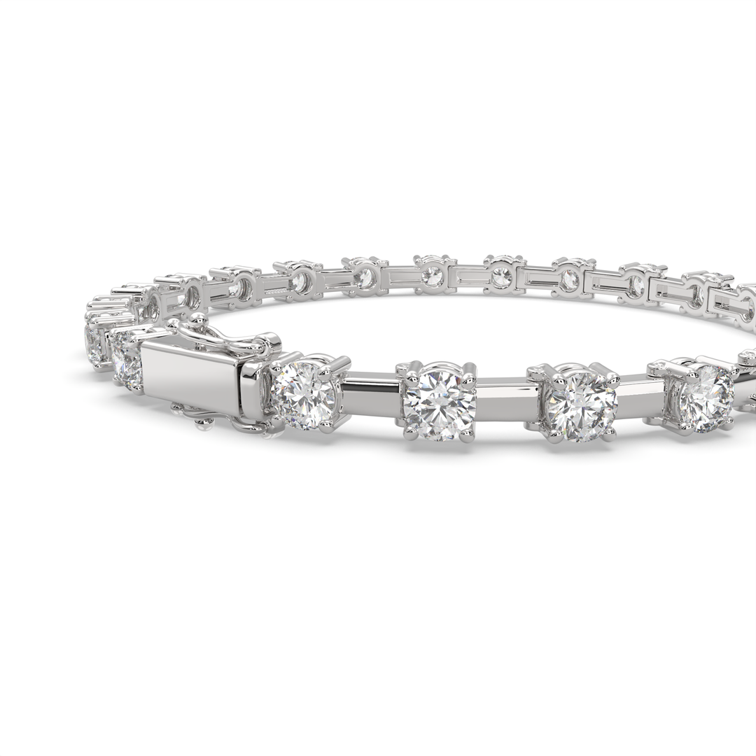 Brunhilde Round Cut Diamond Tennis Bracelet Prong Set (6 ctw) - Nivetta