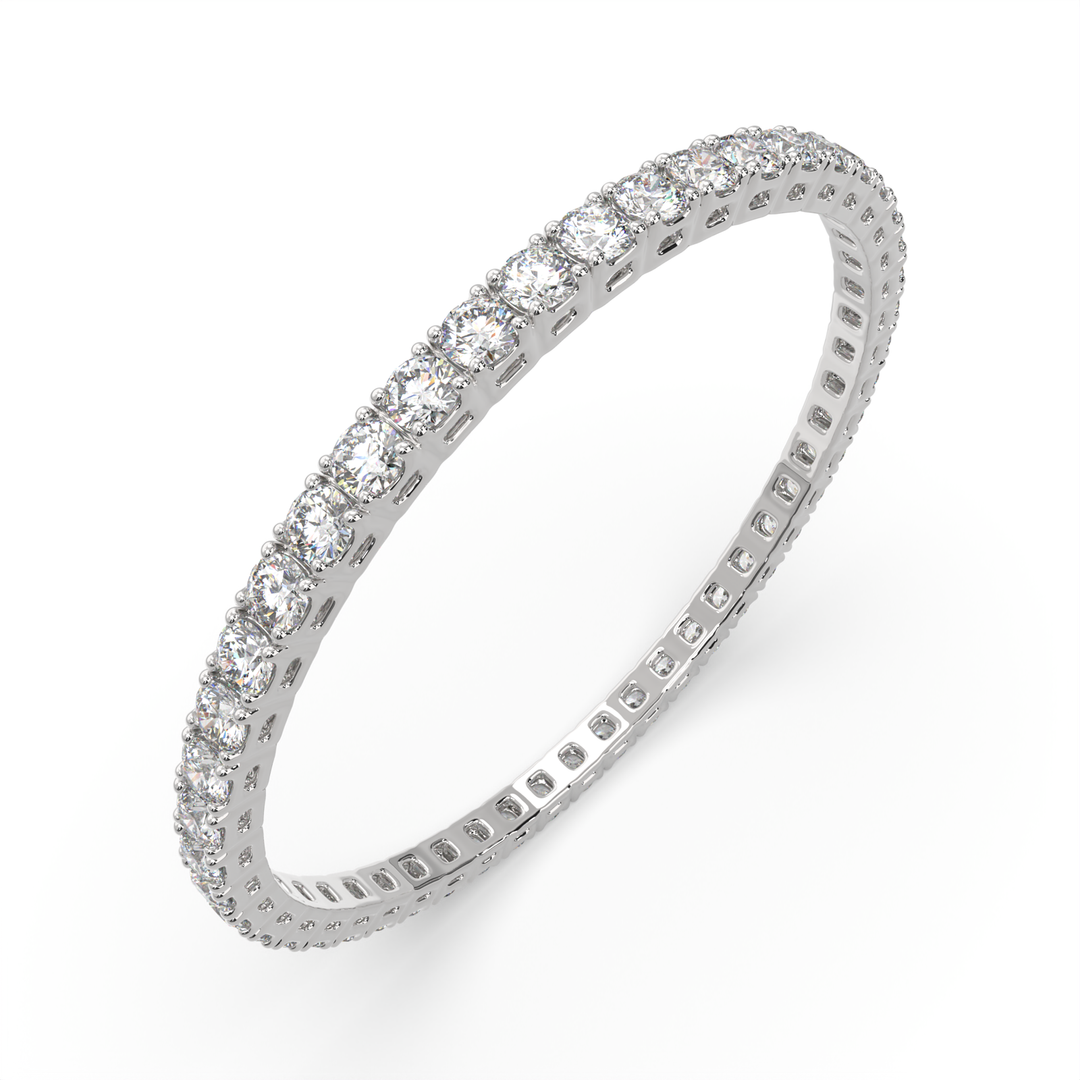 Calpurnia Round Cut Diamond Bangle Bracelet Prong Set (10 ctw) - Nivetta