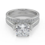 Load image into Gallery viewer, Cameron 4 Prong Pave Cushion Cut Diamond Engagement Ring - Nivetta
