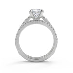 Load image into Gallery viewer, Camilla 4 Prong Cathedral Pave Cushion Cut Diamond Engagement Ring - Nivetta
