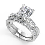 Load image into Gallery viewer, Carina Petite twist Pave Cushion Cut Diamond Engagement Ring - Nivetta
