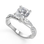 Load image into Gallery viewer, Carina Petite twist Pave Cushion Cut Diamond Engagement Ring - Nivetta
