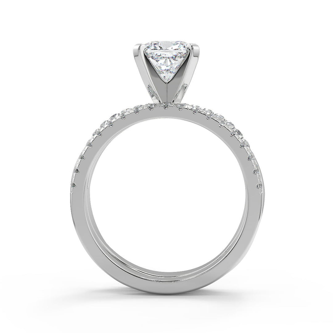 Carina Petite twist Pave Cushion Cut Diamond Engagement Ring - Nivetta