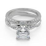 Load image into Gallery viewer, Carina Petite twist Pave Cushion Cut Diamond Engagement Ring - Nivetta
