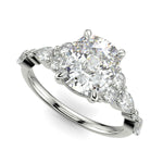 Load image into Gallery viewer, Carissa Cushion Cut Pave Shared Prong Claw Set Engagement Ring Setting - Nivetta
