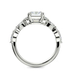 Load image into Gallery viewer, Carissa Emerald Cut Pave Shared Prong Claw Set Engagement Ring Setting - Nivetta
