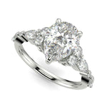 Load image into Gallery viewer, Carissa Pear Cut Pave Shared Prong Claw Set Engagement Ring Setting - Nivetta
