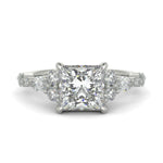 Load image into Gallery viewer, Carissa Princess Cut Pave Shared Prong Claw Set Engagement Ring Setting - Nivetta
