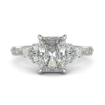 Load image into Gallery viewer, Carissa Radiant Cut Pave Shared Prong Claw Set Engagement Ring Setting - Nivetta
