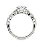 Load image into Gallery viewer, Carissa Round Cut Pave Shared Prong Claw Set Engagement Ring Setting - Nivetta
