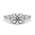 Load image into Gallery viewer, Carissa Round Cut Pave Shared Prong Claw Set Engagement Ring Setting - Nivetta
