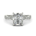 Load image into Gallery viewer, Caroline Cushion Cut Pave Art Deco 4 Prong Claw Set Engagement Ring Setting - Nivetta
