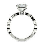 Load image into Gallery viewer, Caroline Emerald Cut Pave Art Deco 4 Prong Claw Set Engagement Ring Setting - Nivetta
