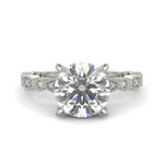 Load image into Gallery viewer, Caroline Round Cut Pave Art Deco 4 Prong Claw Set Engagement Ring Setting - Nivetta
