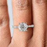 Load image into Gallery viewer, Caroline Round Cut Pave Art Deco 4 Prong Claw Set Engagement Ring Setting - Nivetta
