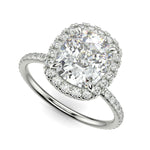 Load image into Gallery viewer, Catalina Cushion Cut Pave Halo 4 Prong Claw Set Engagement Ring - Nivetta

